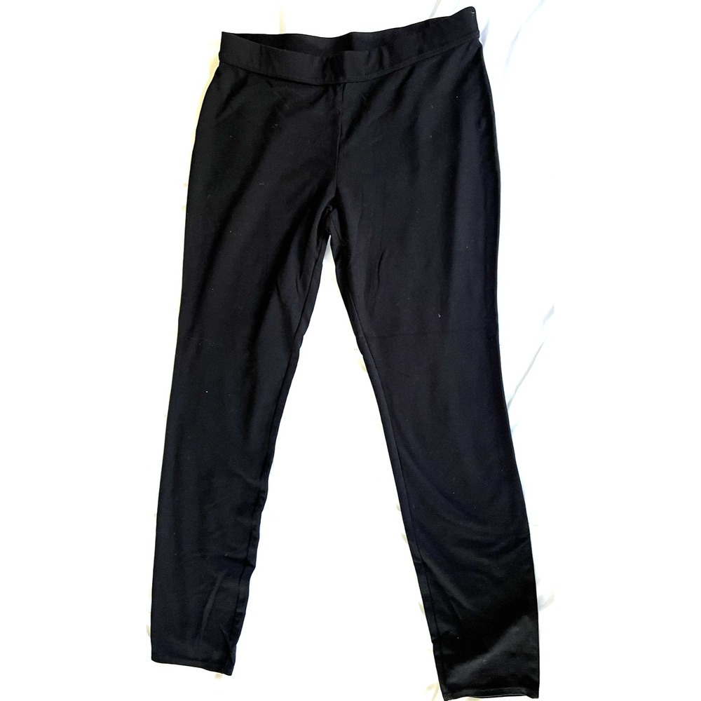 Max Studio Pants Womens Large Black‎ Pull On Stretch Active Lounge Yoga Leggings